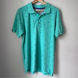 Nomad Tribe Polo Top Shortsleeve Paper Airplane Cotton Mens Size Large